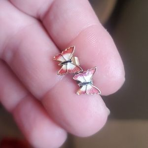 Butterfly cloisonne studs